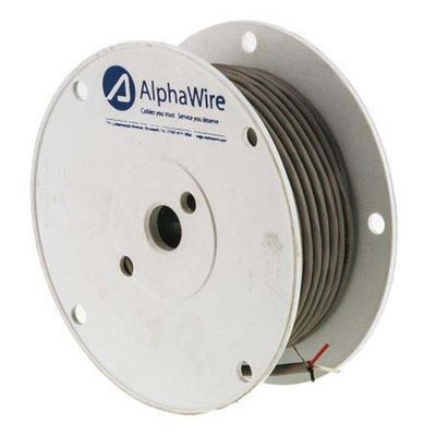 Alpha Wire Alpha Essentials Control Cable, 3 Cores, 0.35 mm², Screened, 30m, Grey PVC Sheath, 22 AWG