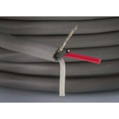 Alpha Wire Alpha Essentials Control Cable, 3 Cores, 0.35 mm², Screened, 30m, Grey PVC Sheath, 22 AWG