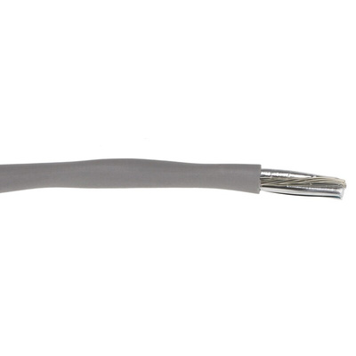 Alpha Wire Alpha Essentials Control Cable, 2 Cores, 0.35 mm², Screened, 100m, Grey PVC Sheath, 22 AWG