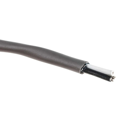 Alpha Wire Alpha Essentials Control Cable, 2 Cores, 0.56 mm², DEF STAN, Screened, 100m, Grey PVC Sheath, 20 AWG