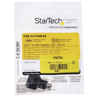 StarTech.com USB 3.0 Cable, Male USB C to Male USB A Cable, 30mm