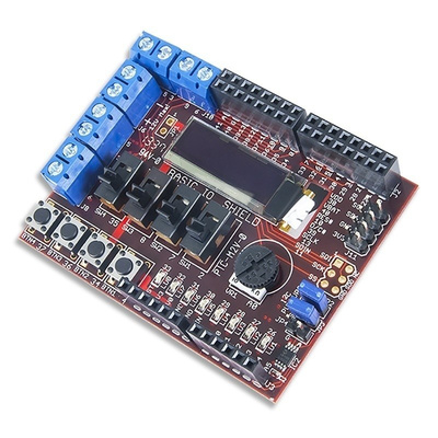 Development Kit Input/Output Expansion Add-on Board with OLED Display for use with Max32 Microcontroller Board, Uno32