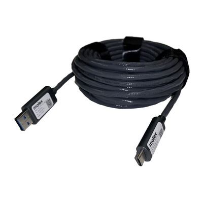 Molex USB 3.1 Cable, Male USB A to Male USB C Cable, 5m