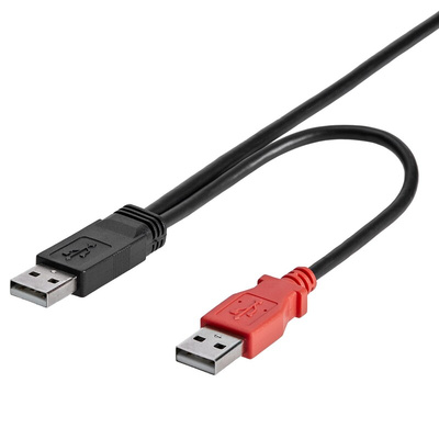 StarTech.com USB 2.0 Cable, Male USB A x 2 to Male Micro USB B  Cable, 0.9m
