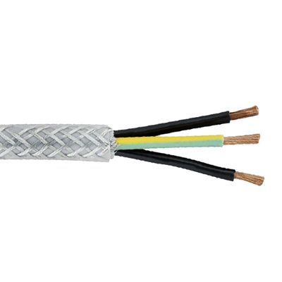 RS PRO Control Cable, 3 Cores, 0.75 mm², SY, Screened, 50m, Transparent PVC Sheath