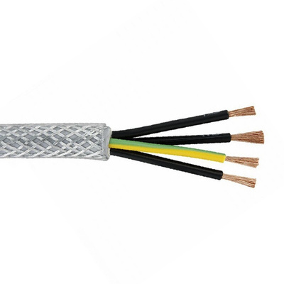 RS PRO Control Cable, 4 Cores, 1 mm², SY, Screened, 50m, Transparent PVC Sheath