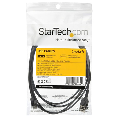 StarTech.com USB 2.0 Cable, Male USB A to Male USB C Rugged USB Cable, 2m