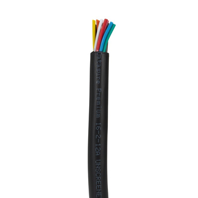 RS PRO Multicore Industrial Cable, 12 Cores, 0.5 mm², DEF STAN, Unscreened, 25m, Black PVC Sheath