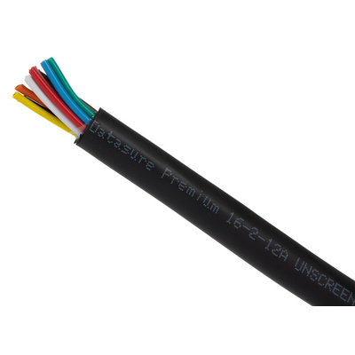 RS PRO Multicore Industrial Cable, 12 Cores, 0.5 mm², DEF STAN, Unscreened, 25m, Black PVC Sheath