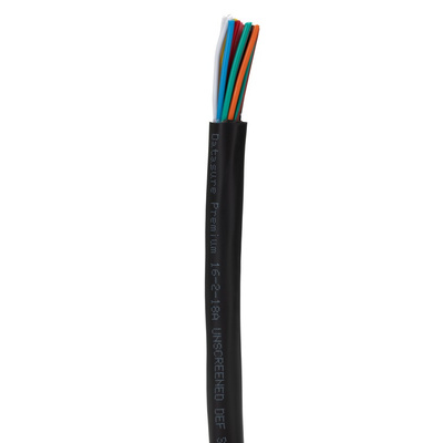 RS PRO Multicore Industrial Cable, 18 Cores, 0.5 mm², DEF STAN, Unscreened, 25m, Black PVC Sheath