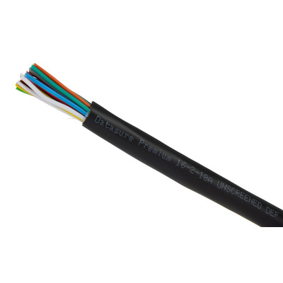 RS PRO Multicore Industrial Cable, 18 Cores, 0.5 mm², DEF STAN, Unscreened, 25m, Black PVC Sheath