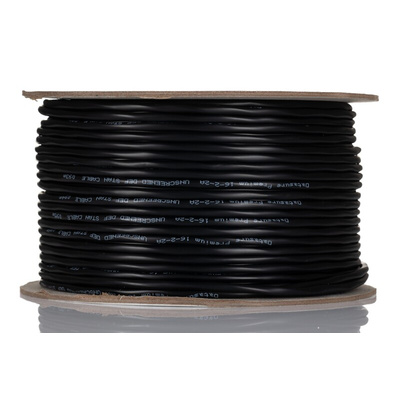 RS PRO Multicore Industrial Cable, 2 Cores, 0.5 mm², DEF STAN, Unscreened, 100m, Black PVC Sheath