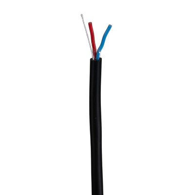 RS PRO Multicore Industrial Cable, 2 Cores, 0.5 mm², DEF STAN, Unscreened, 25m, Black PVC Sheath