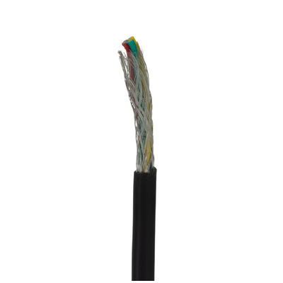 RS PRO Multicore Industrial Cable, 4 Cores, 0.5 mm², DEF STAN, Screened, 25m, Black PVC Sheath