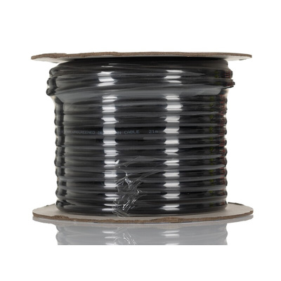 RS PRO Multicore Industrial Cable, 6 Cores, 0.5 mm², DEF STAN, Unscreened, 25m, Black PVC Sheath