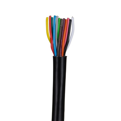 RS PRO Multicore Industrial Cable, 12 Cores, 0.22 mm², DEF STAN, Unscreened, 25m, Black PVC Sheath