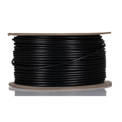 RS PRO Multicore Industrial Cable, 2 Cores, 0.22 mm², DEF STAN, Unscreened, 100m, Black PVC Sheath