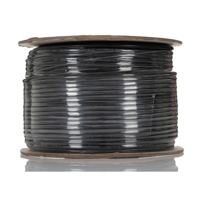 RS PRO Multicore Industrial Cable, 4 Cores, 0.22 mm², DEF STAN, Unscreened, 100m, Black PVC Sheath