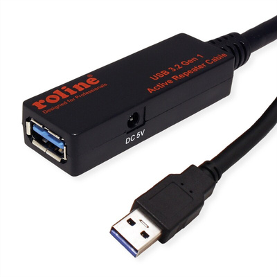Roline USB 3.2 Cable, Female USB A to Male USB A Cable, 15m