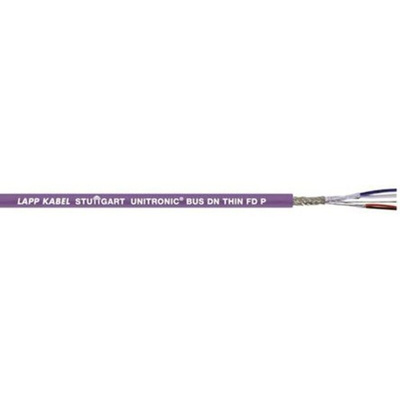 Lapp UNITRONIC BUS DN Data Cable, 4 Cores, 0.25 mm², 0.34 mm², Screened, 25m, Purple PUR, PVC Sheath, 22 AWG