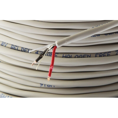 Belden Control Cable, 2 Cores, 0.82 mm², Screened, 100m, Grey LSZH Sheath, 18 AWG