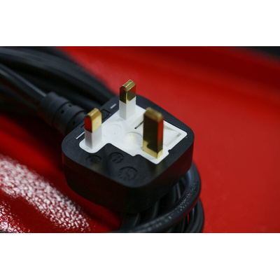 RS PRO IEC C13 Socket to Type G UK Plug Power Cord, 5m