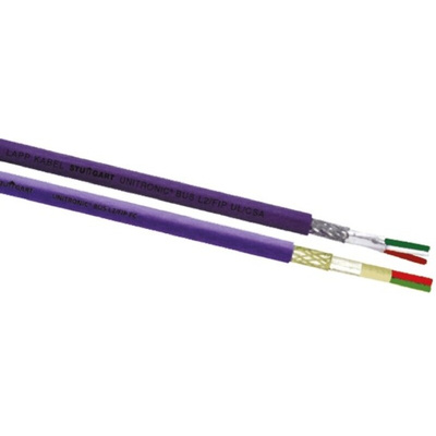 Lapp UNITRONIC BUS PB FD P Data Cable, 2 Cores, 0.25 mm², Screened, 100m, Purple PUR Sheath, 24 AWG