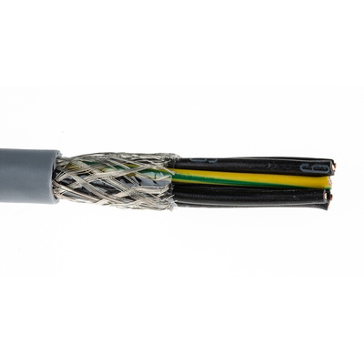 RS PRO Control Cable, 7 Cores, 0.5 mm², CY, Screened, 50m, Grey PVC Sheath, 20 AWG