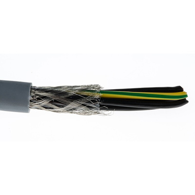 RS PRO Control Cable, 7 Cores, 1 mm², CY, Screened, 50m, Grey PVC Sheath, 17 AWG
