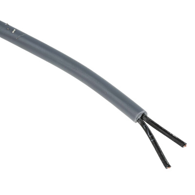 RS PRO Control Cable, 2 Cores, 0.5 mm², YY, Unscreened, 50m, Grey PVC Sheath, 20 AWG