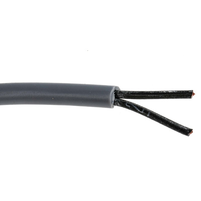 RS PRO Control Cable, 2 Cores, 0.5 mm², YY, Unscreened, 50m, Grey PVC Sheath, 20 AWG