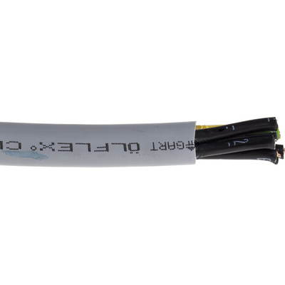 RS PRO Control Cable, 5 Cores, 6 mm², YY, Unscreened, 50m, Grey PVC Sheath, 9 AWG