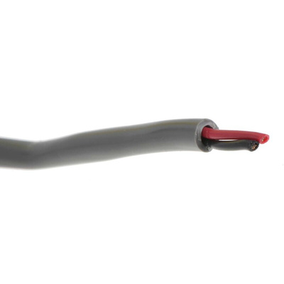 Alpha Wire Alpha Essentials Control Cable, 2 Cores, 0.35 mm², Unscreened, 30m, Grey PVC Sheath, 22 AWG