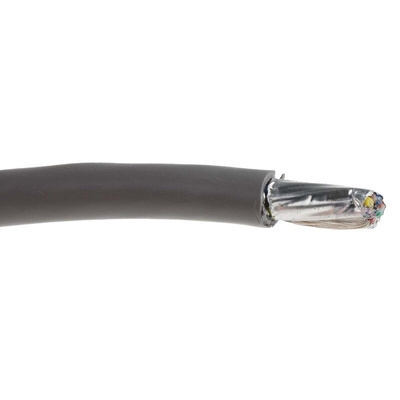 Alpha Wire Alpha Essentials Control Cable, 9 Cores, 0.23 mm², Screened, 30m, Grey PVC Sheath, 24 AWG