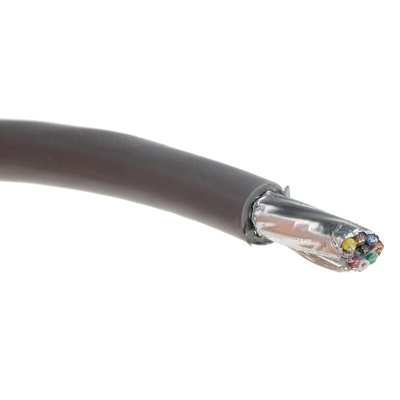 Alpha Wire Alpha Essentials Control Cable, 9 Cores, 0.23 mm², Screened, 30m, Grey PVC Sheath, 24 AWG