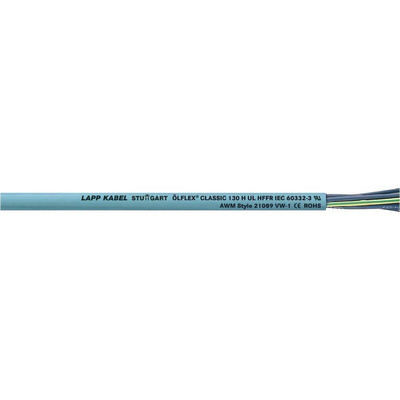 Lapp ÖLFLEX CLASSIC 130 H Control Cable, 4 Cores, 1.5 mm², YY, Unscreened, 50m, Grey LSZH Sheath, 15 AWG