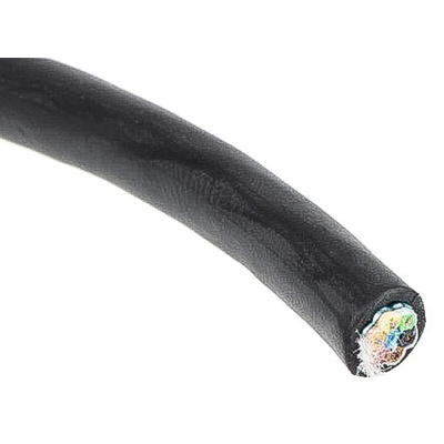 Alpha Wire Xtra-Guard 2 Control Cable, 6 Cores, 0.23 mm², Screened, 30m, Black PE Sheath, 24 AWG