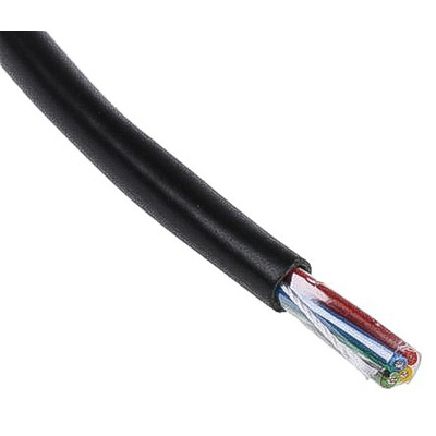 Alpha Wire Xtra-Guard 2 Control Cable, 4 Cores, 0.35 mm², Unscreened, 30m, Black PE Sheath, 22 AWG