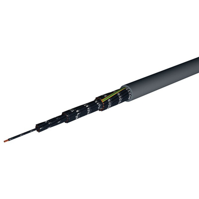 AXINDUS CAELIFLEX Control Cable, 2 Cores, 0.75 mm², YSL/OZ, Unscreened, 50m, Grey PVC Sheath, 18 AWG