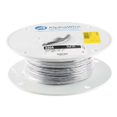 Alpha Wire Alpha Essentials Control Cable, 4 Cores, 0.09 mm², DEF STAN, Screened, 30m, Grey PVC Sheath, 28 AWG