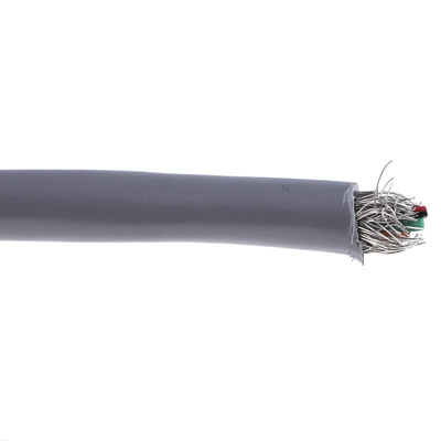 Alpha Wire Alpha Essentials Control Cable, 10 Cores, 0.09 mm², DEF STAN, Screened, 30m, Grey PVC Sheath, 28 AWG