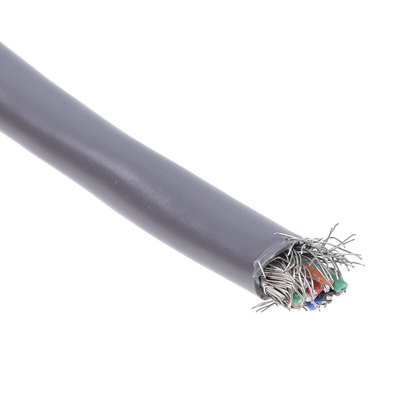 Alpha Wire Alpha Essentials Control Cable, 10 Cores, 0.09 mm², DEF STAN, Screened, 30m, Grey PVC Sheath, 28 AWG