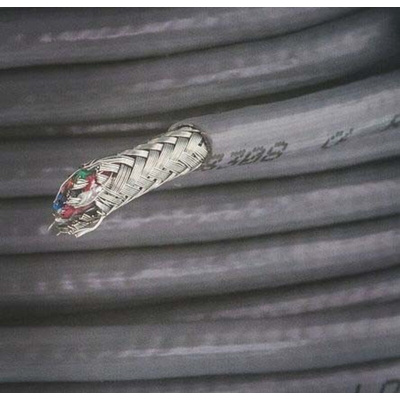 Alpha Wire Alpha Essentials Control Cable, 8 Cores, 0.09 mm², DEF STAN, Screened, 100m, Grey PVC Sheath, 28 AWG