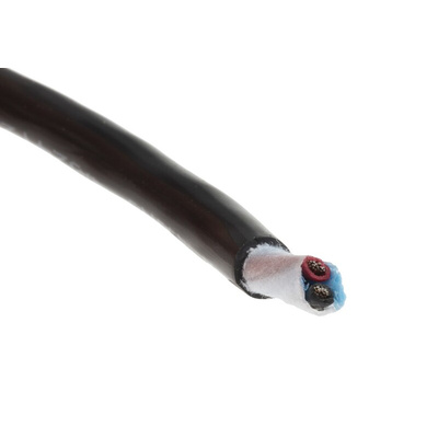 Alpha Wire Xtra-Guard 2 Control Cable, 2 Cores, 0.81 mm², Unscreened, 30m, Black PE Sheath, 18 AWG