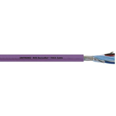 Lapp UNITRONIC BUS DN Data Cable, 2 Cores, 0.86 mm², Unscreened, 100m, Purple PVC Sheath, 15 AWG