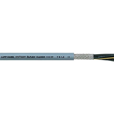 Lapp ÖLFLEX CLASSIC 115 CY Control Cable, 4 Cores, 1.5 mm², CY, Screened, 50m, Grey PVC Sheath, 16 AWG