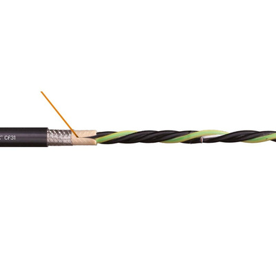 Igus chainflex CF31 Control Cable, 4 Cores, 1.5 mm², YY, Screened, 10m, Black PVC Sheath, 15 AWG