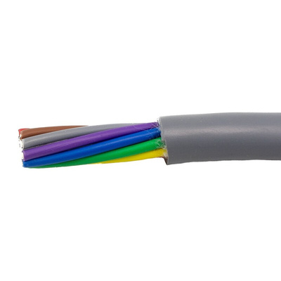 Alpha Wire EcoCable Control Cable, 9 Cores, 0.28 mm², ECO, Unscreened, 30m, Grey mPPE Sheath, 24 AWG