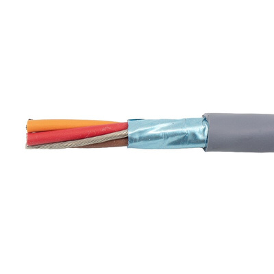 Alpha Wire EcoCable Control Cable, 4 Cores, 0.81 mm², ECO, Screened, 30m, Grey mPPE Sheath, 18 AWG