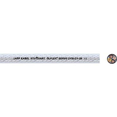 Lapp ÖLFLEX SERVO 2YSLCY Control Cable, 4 Cores, 10 mm², CY, Screened, 50m, Transparent PVC Sheath, 7 AWG